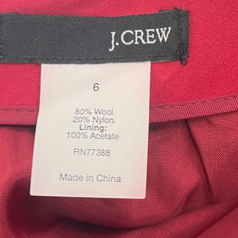 J Crew Burgundy Wool Nylon Blend Knee Length Skirt Pencil 6 - Picture 8 of 15